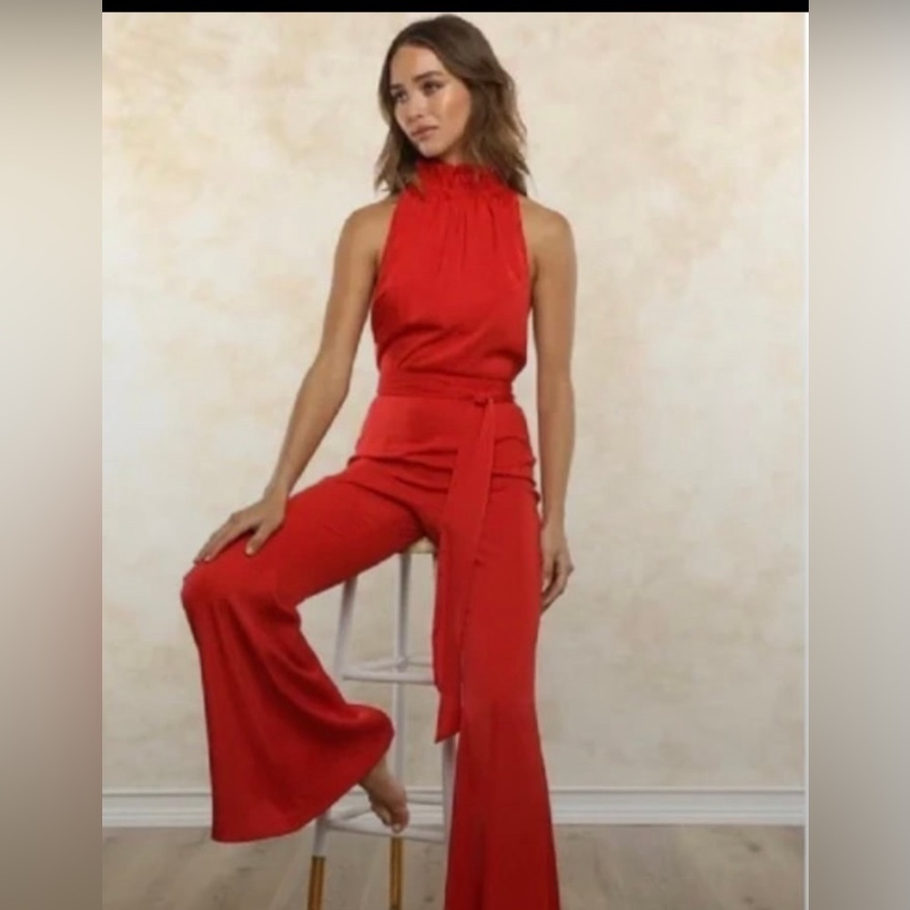 Fletch Red Halter Jumpsuit